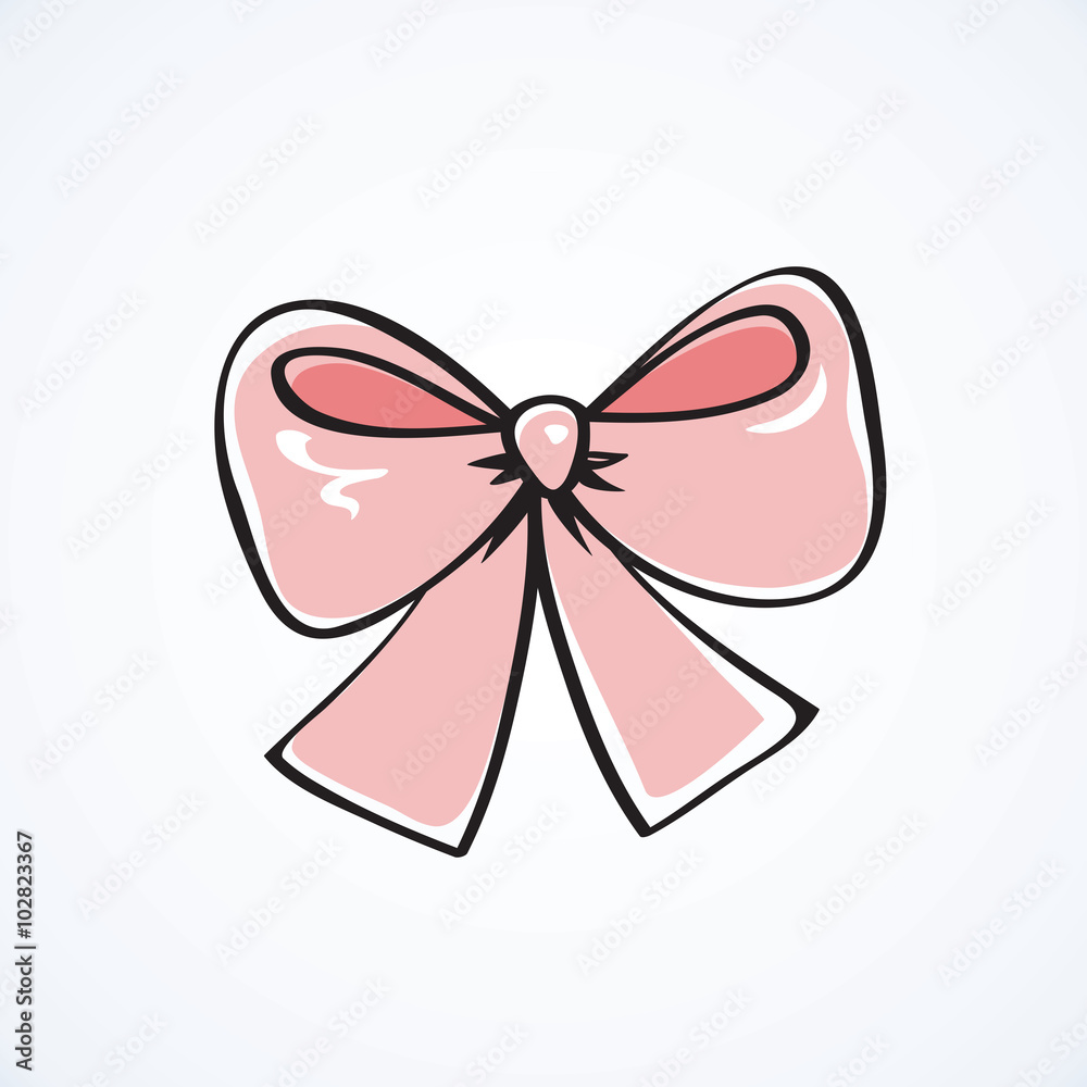 Lush bow. Vector drawing