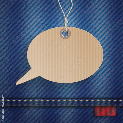 Jeans Carton Speech Bubble Label