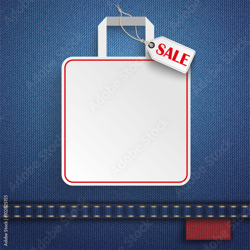 Jeans Shopping Bag Price Sticker Sale