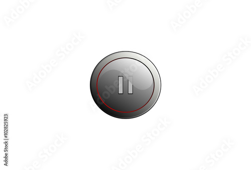 Gray glossy pause button