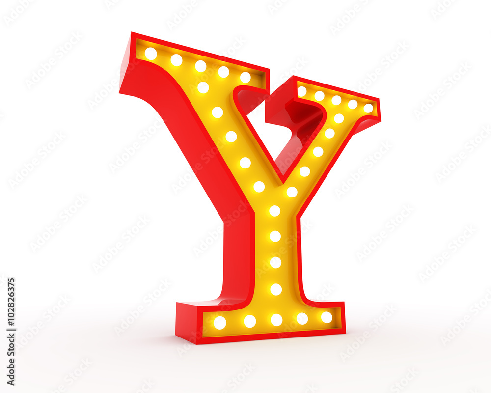 Broadway style light bulb alphabet 3d redering Broadway style light bulb alphabet 3d redering