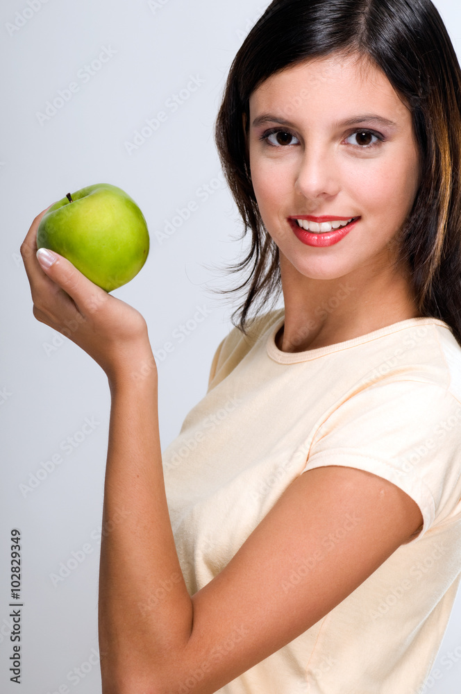 Woman eating an apple Woman eating an apple
