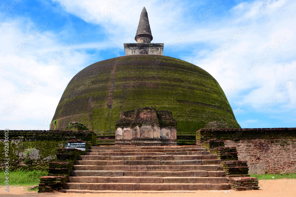 Historical part of the city Polonnaruwa. Sri Lanka. Asia.