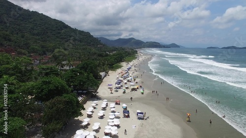 Aerial view of Juquehy Beach, Sao Paulo, Brazil photo