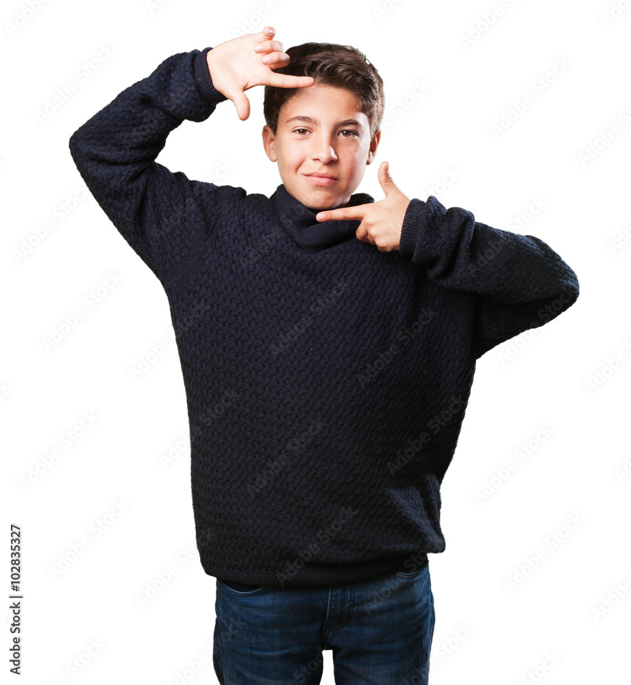 little boy doing a frame gesture little boy doing a frame gesture