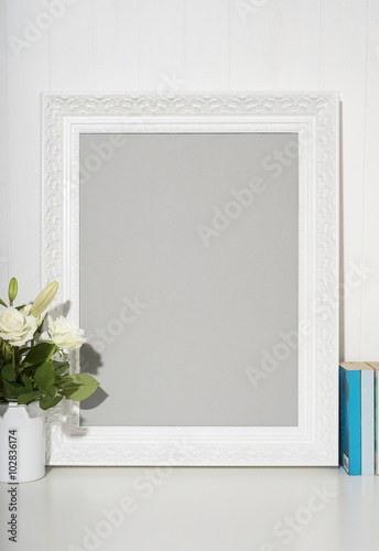 White picture frame on desk