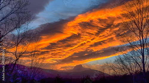Dramatic Skies Great Smoky Mountains NC at sunset in winter © digidreamgrafix