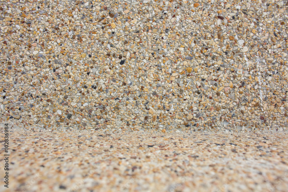 Exterior walls mixed gravel and cement. Exterior walls mixed gravel and cement.