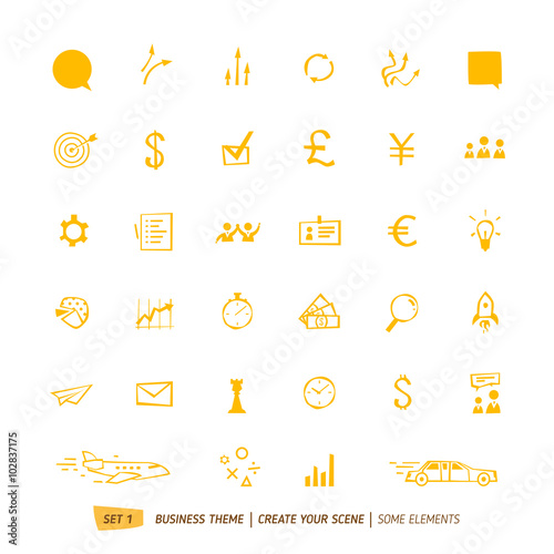 Business icons collection for your scene