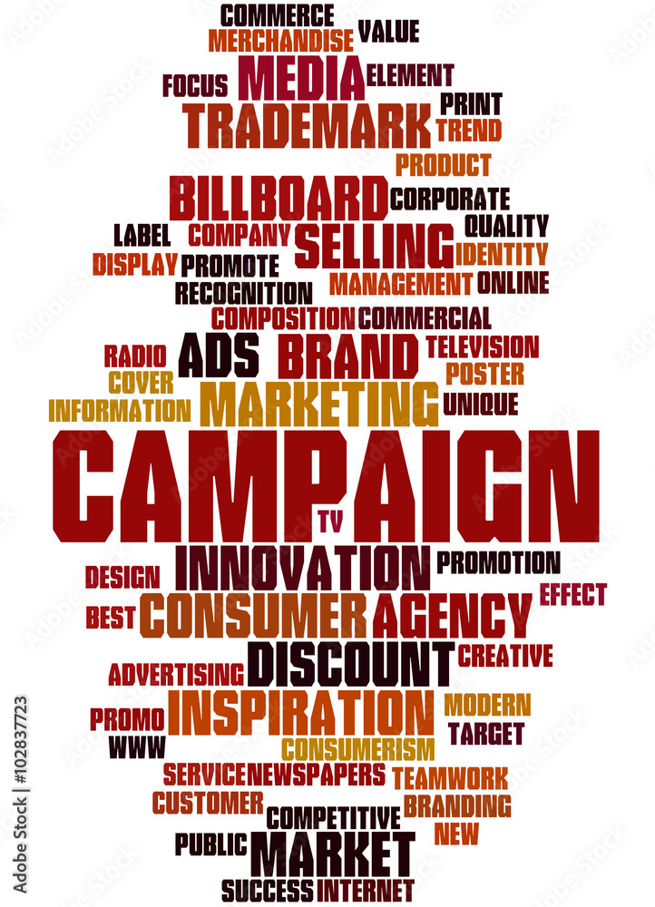Obraz premium Campaign, word cloud concept 3