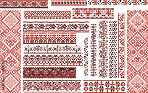 Set of Ethnic Patterns for Embroidery Stitch