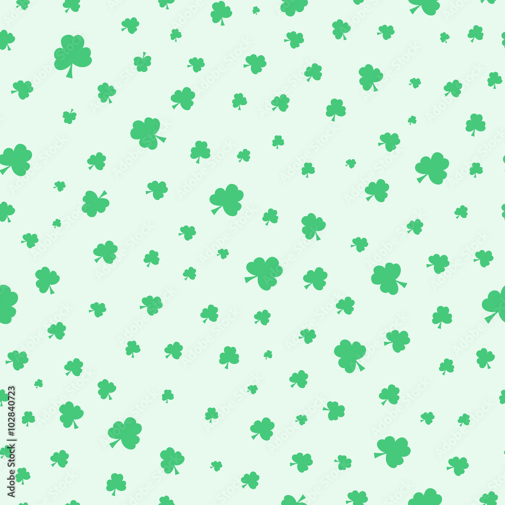 Seamless green clover pattern background