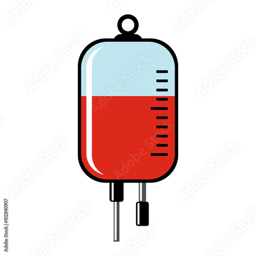 blood transfusion cartoon icon isolated on white background