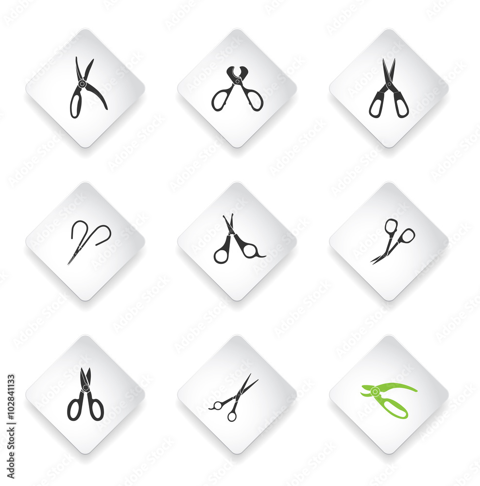 Scissors Icons set Scissors Icons set