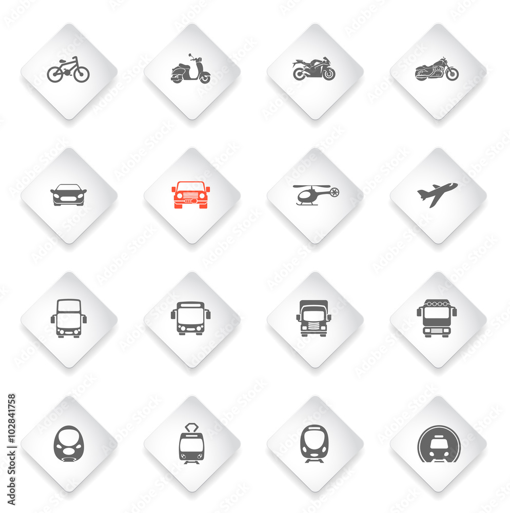Transport mode icons Transport mode icons