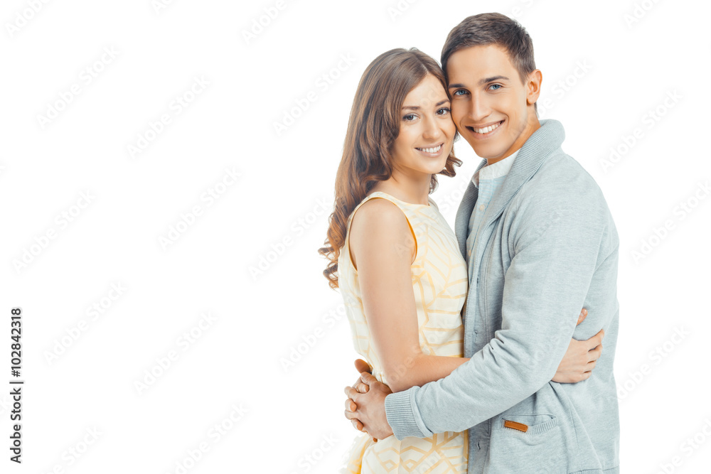 Beautiful couple on white background Beautiful couple on white background