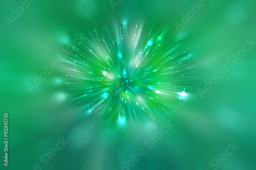 abstract blue and green background. explosion star.