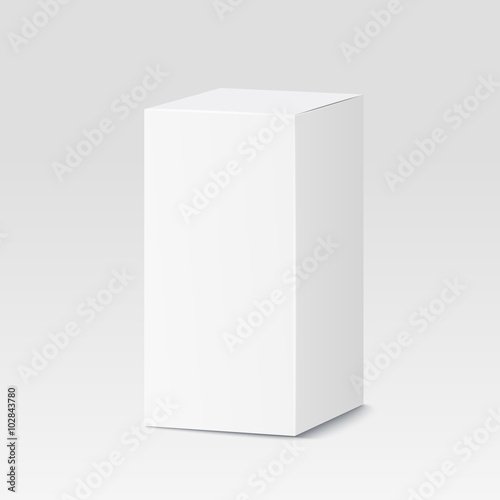 Cardboard box on white background. White container, packaging. Vector illustration