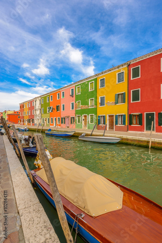 Colorful apartment building in Burano, Venice, Italy. © karamysh