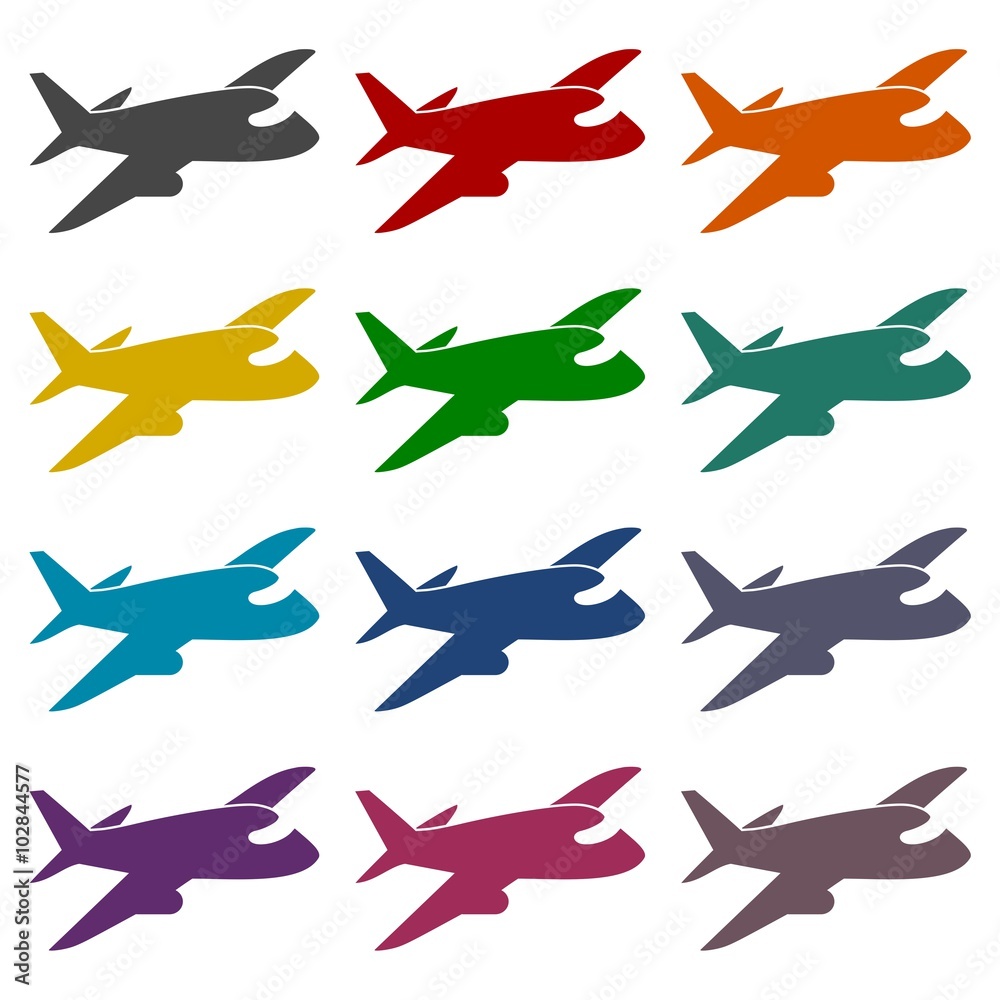 Plane icons set Plane icons set