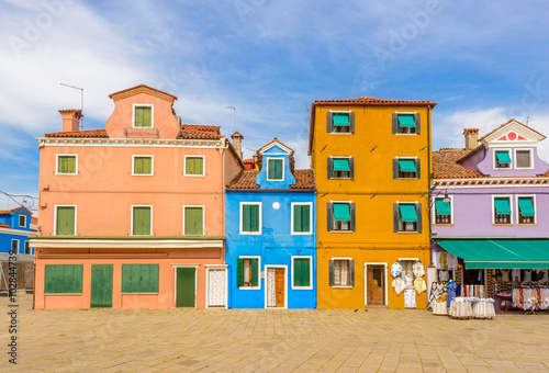 Colorful apartment building in Burano, Venice, Italy. © karamysh