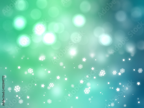Christmas blue and green background. The winter background, fall