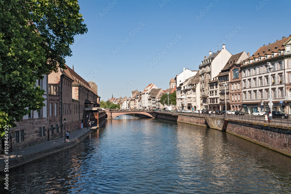 the bridge pont du corbeau in the old town of strasbourg, France