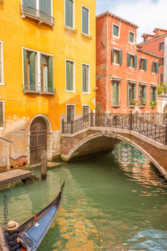 Lovely view on the bridge and the canal of Venice. © karamysh