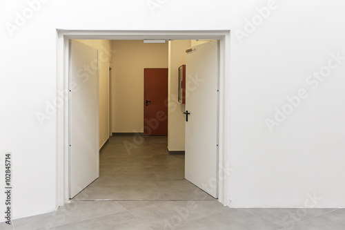 Empty corridor door