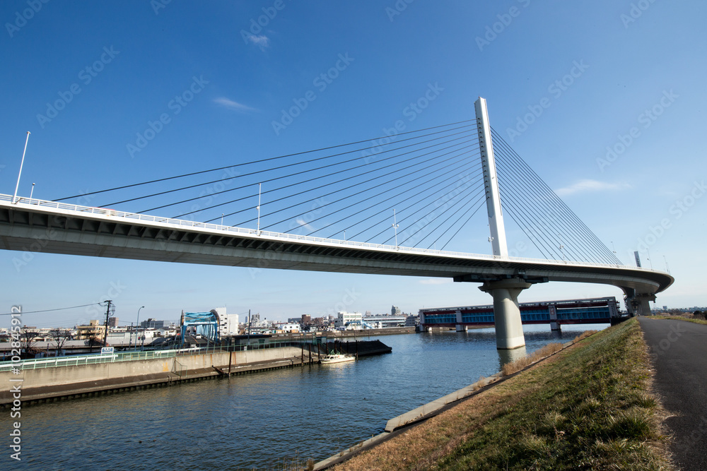 Naklejka premium 斜張橋