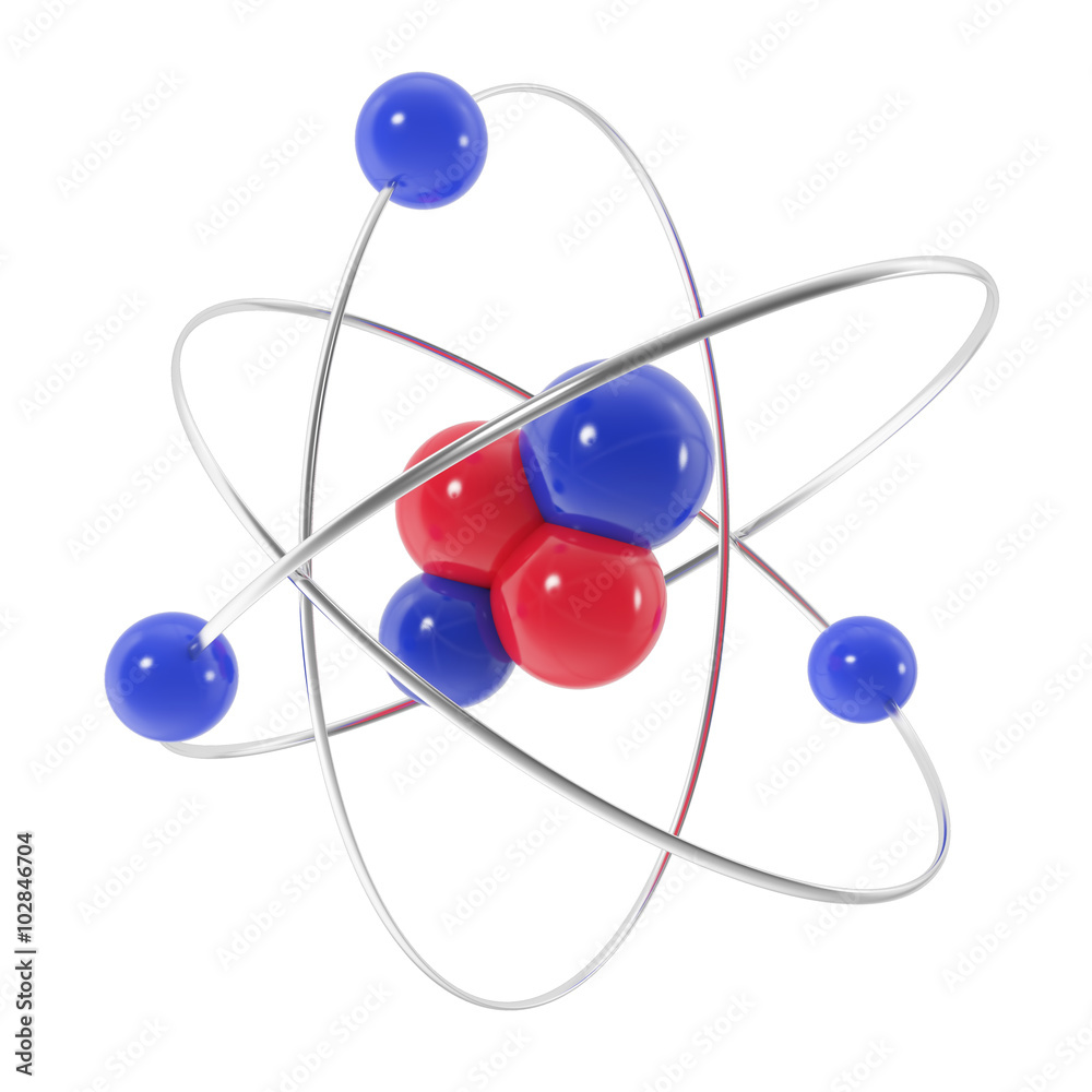 atom icon isolated on white background. 3d illustration atom icon isolated on white background. 3d illustration