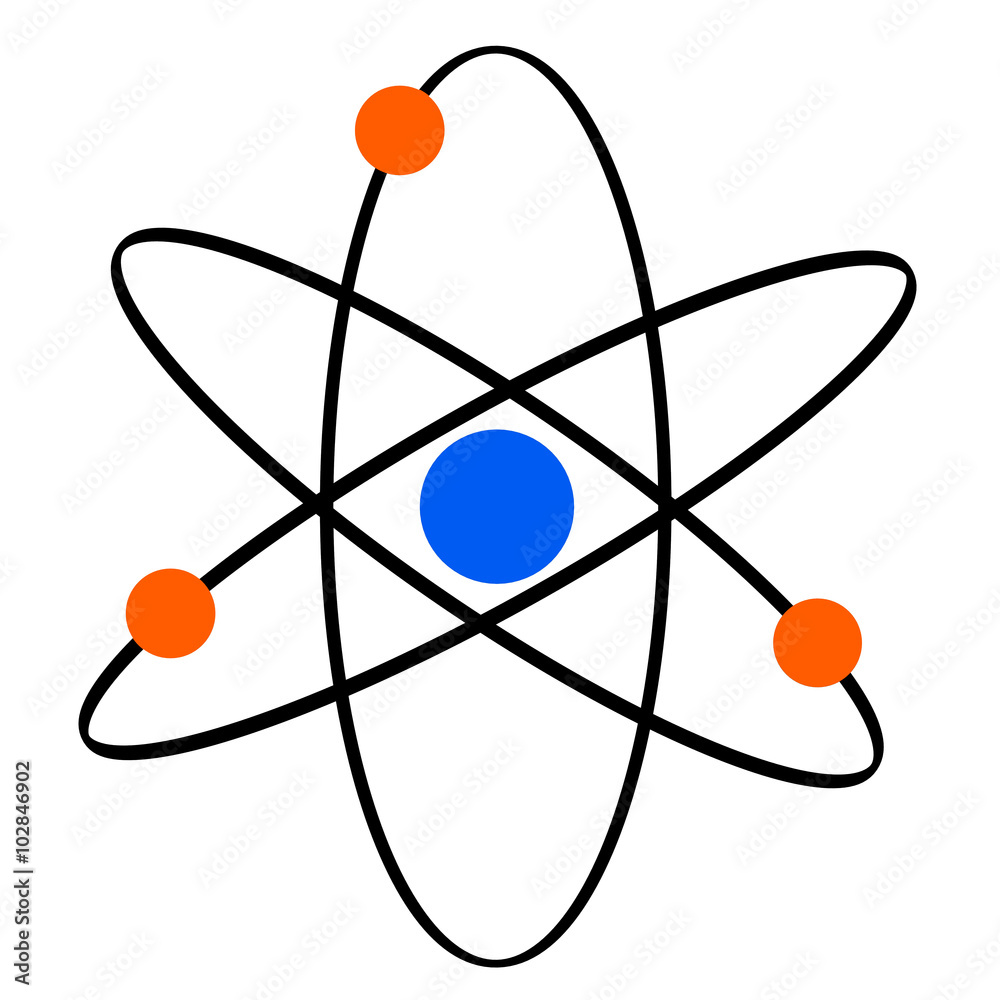 Colorful atom icon isolated. Colorful atom icon isolated.