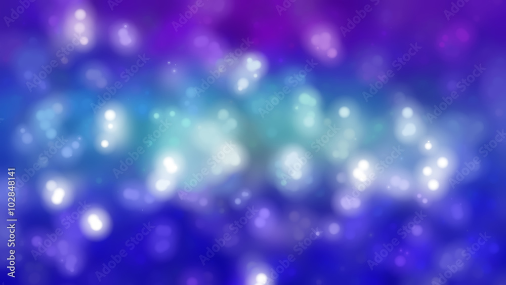 Bokeh light, shimmering blur spot lights on blue abstract