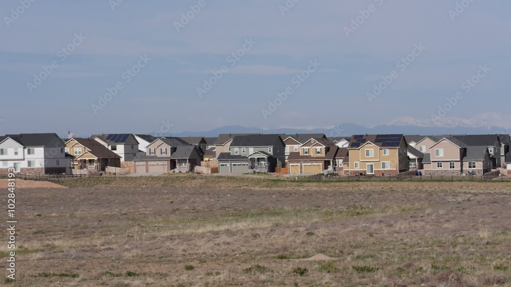 Massive suburban housing development, slow smooth pan. HD 1080p. Massive suburban housing development, slow smooth pan. HD 1080p.