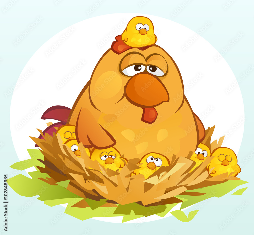 Fototapeta premium cartoon Chickens