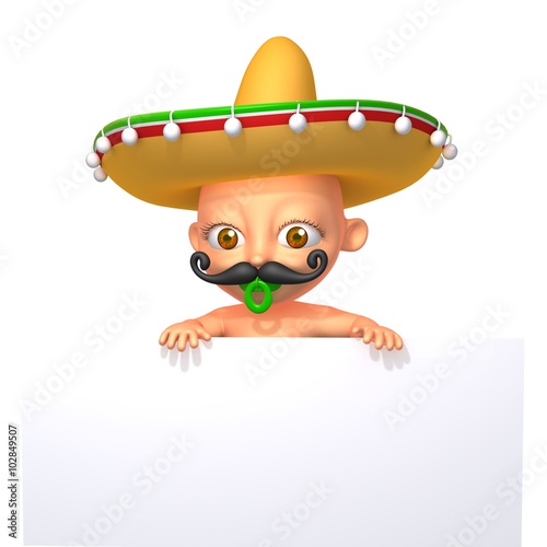 Mexican baby 3d illustration 