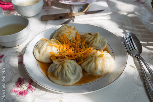 Central Asian food Manti