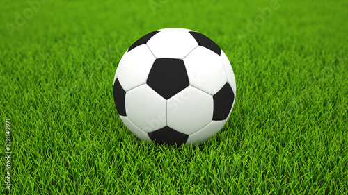 Soccer ball on grass, DOF