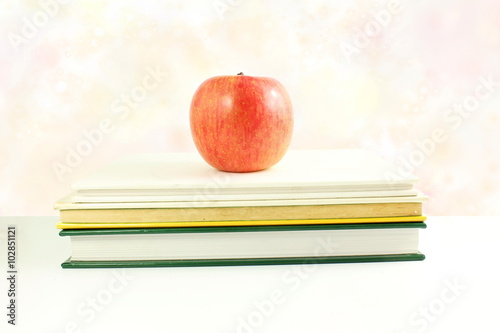 school books with apple back to school