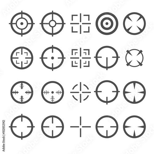Crosshair Icon Set. Target Mouse Cursor Pointers. Vector