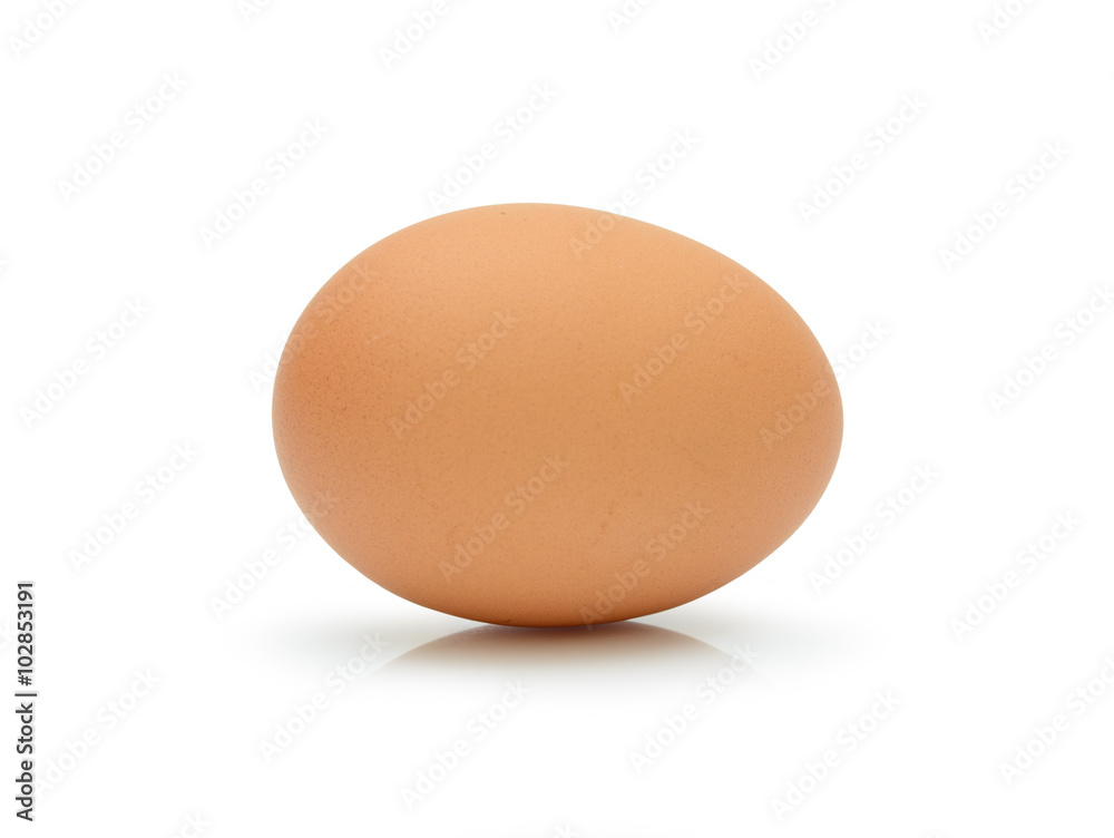 Single brown chicken egg isolated on white Single brown chicken egg isolated on white