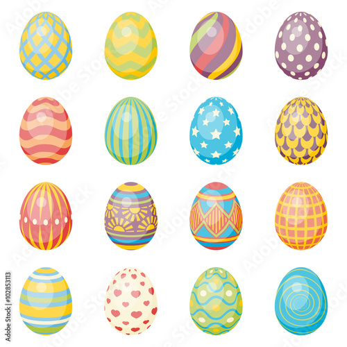 Set of sixteen eggs. Easter collection © barmaleeva