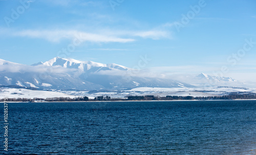 Winter Tatra Mountains and big lake