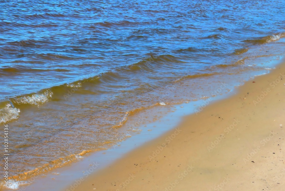 waves on sand