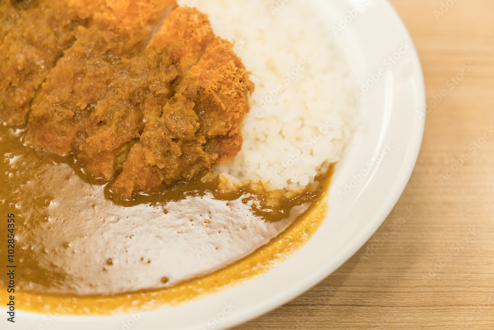 curry rice with fried pork curry rice with fried pork