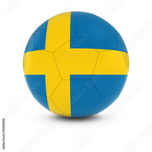 Sweden Football - Swedish Flag on Soccer Ball