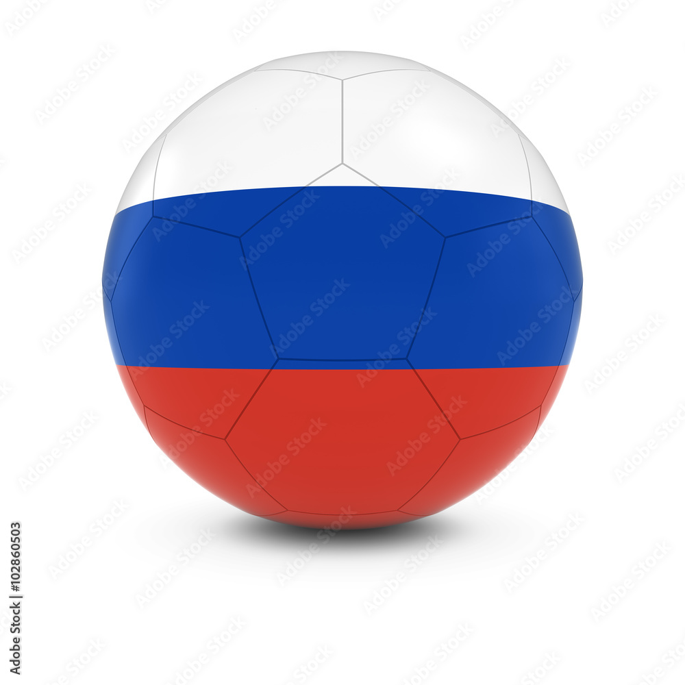 Russia Football - Russian Flag on Soccer Ball