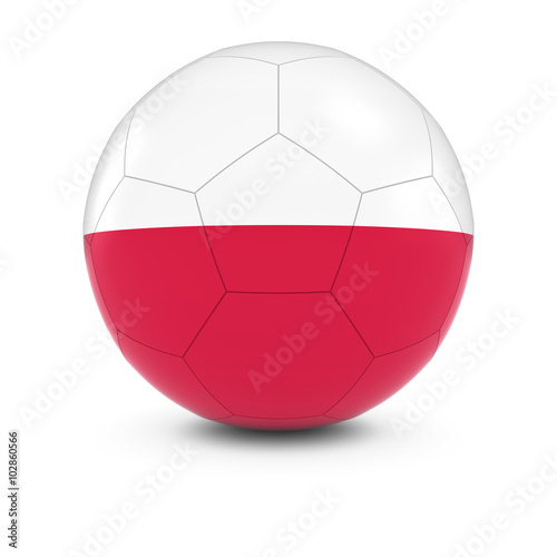 Poland Football - Polish Flag on Soccer Ball