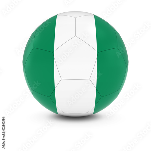 Nigeria Football - Nigerian Flag on Soccer Ball
