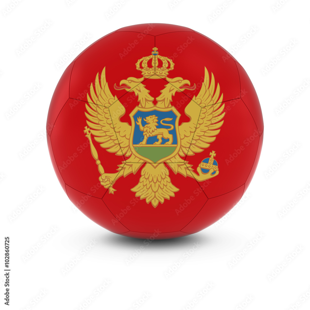 Montenegro Football - Montenegrin Flag on Soccer Ball Montenegro Football - Montenegrin Flag on Soccer Ball